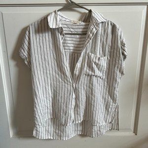Bohme Striped Button Up Collared Tee